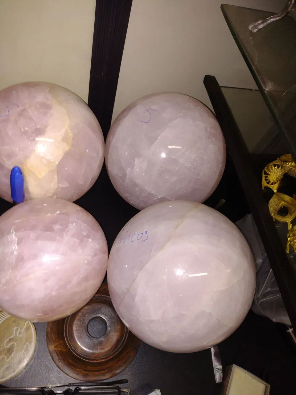 Bola de quartzo rosa 5kg extra  - Foto 3