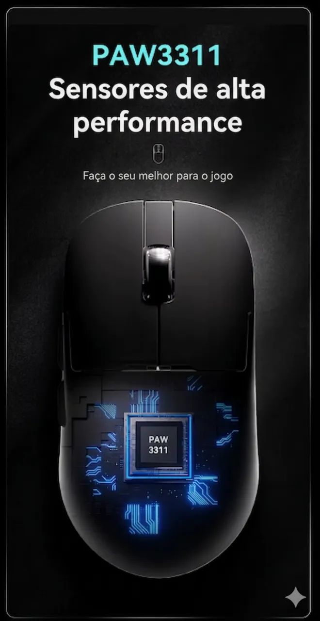 Mouse Gamer AJAZZ AJ159P MC Tri-Mode (Sem Fio/Bluetooth) + Base Magnética - Foto 4
