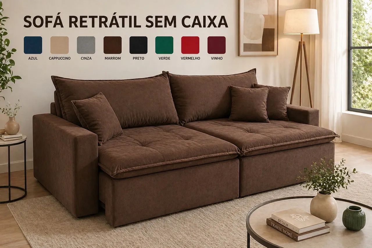 SOFÁ RETRÁTIL VÁRIOS TAMANHOS ZERO CAIXA PAGUE NA ENTREGA APARTIR