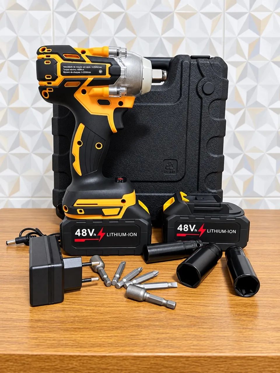 Chave de Impacto 48V com 2 Baterias e Maleta - Ferramentas de