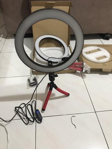 Anel de luz flash com três velocidades ideal pra fazer maquiagem Grátis tripe