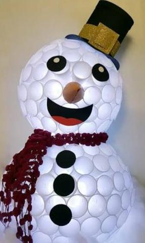 Boneco de Neve Copo Descartável