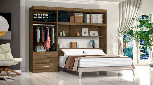 Quarto roupeiro modulado casal com cabeceira - Foto 2