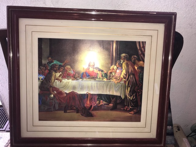 Lote três quadros arte sacra