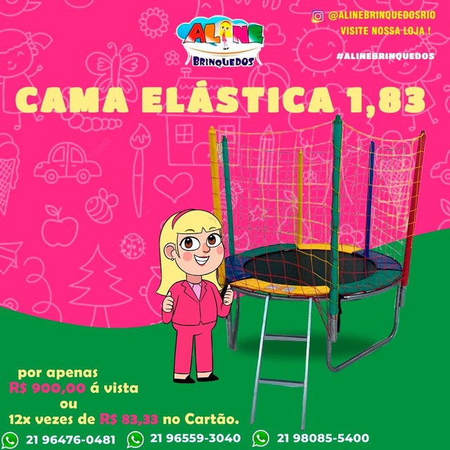 Cama elástica 1.83 tela preta  - Foto 3