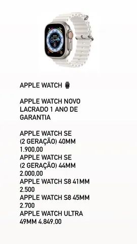 Apple Watch Série 8 ULTRA - Aparelho lacrado com 1 ano de garantia Apple