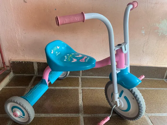 Triciclo Azul Motoca Criança Desmontavel Adesivos Menino em