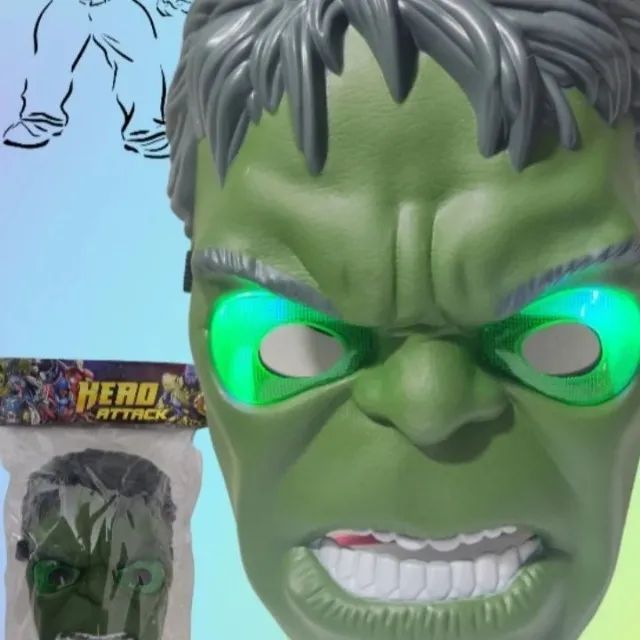 Mascara Infantil Brinquedo Herói Hero Hulk  Hulk Com Luzes
