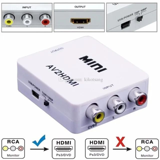Mini Adaptador Conversor De Hdmi Para Rca Video Composto Av - Foto 3