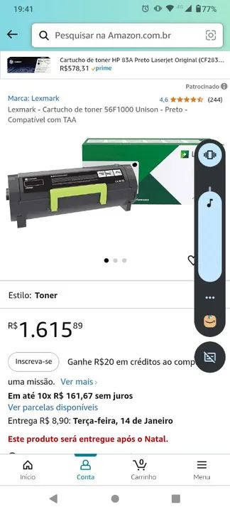 Cartucho de Toner Lexmark 56FBH00 - Alto Rendimento - Foto 5