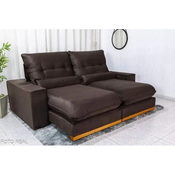 Sofá Retrátil Reclinável Escócia 2,50m D33 e Molas Ensacadas rf54 - Foto 3