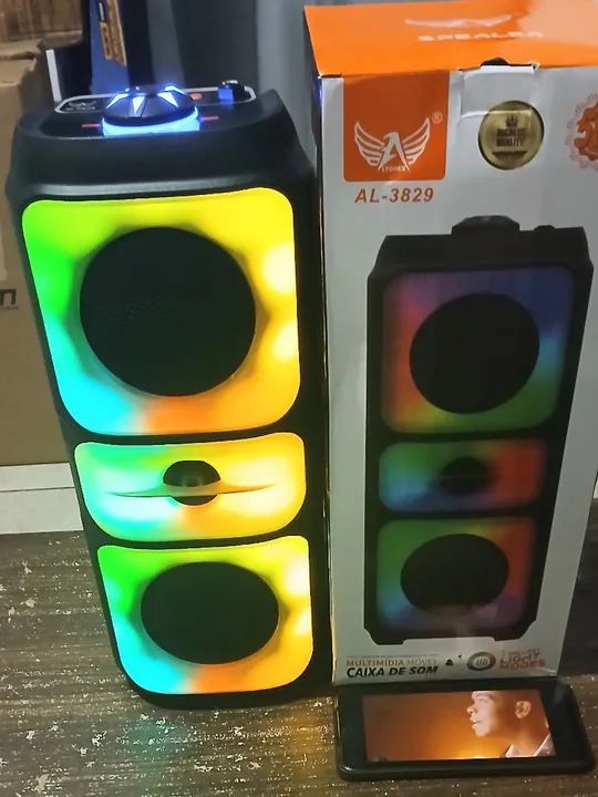 Caixa de Som Bluetooth 30W com LED - Multilaser AL-3829 - Foto 5
