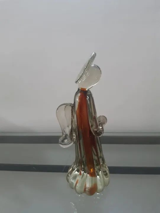 Par de Anjos em Cristal Murano São Marcos - Cor Âmbar - Foto 3