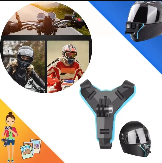 Suporte de Queixo capacetes Gopro Sjcam Osmo  - Foto 5