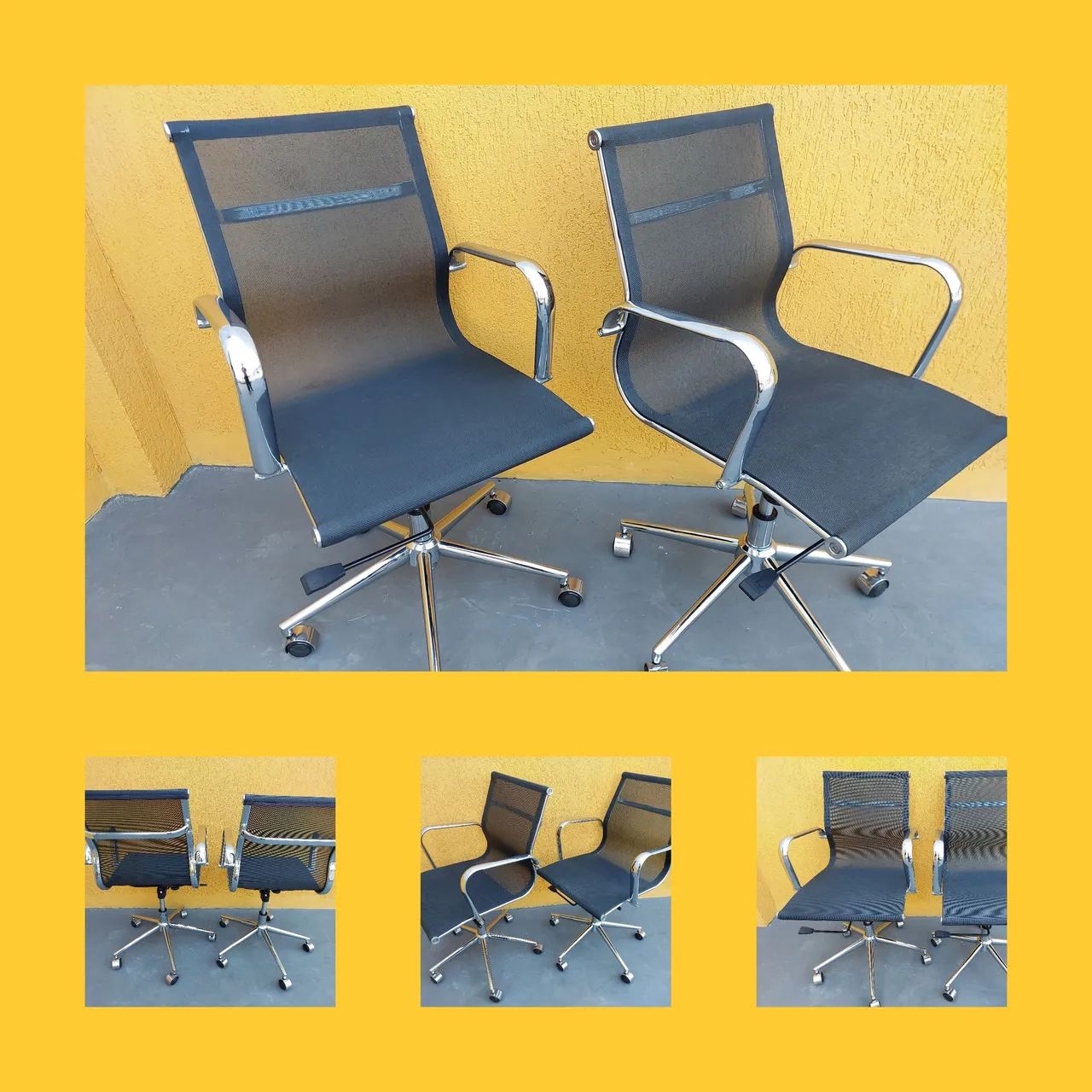 Cadeira escritorio cromada 