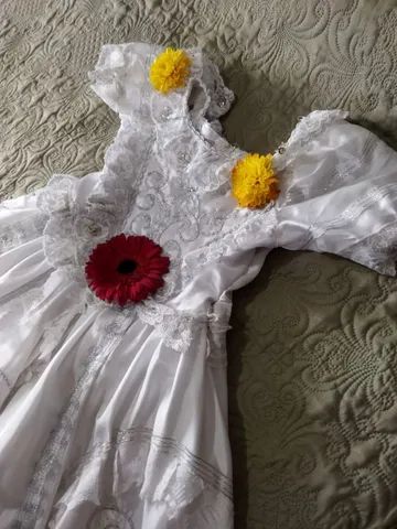 Vestido Infantil Princesa ou Noiva Festa Junina