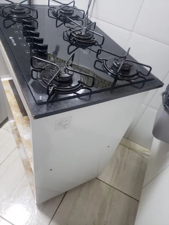 Cooktop 4 Bocas Atlas Preto + suporte Fogões e Fornos Guará I