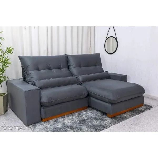 Sofá Retrátil Reclinável Escócia 2,50m D33 e Molas Ensacadas rf54 - Foto 2