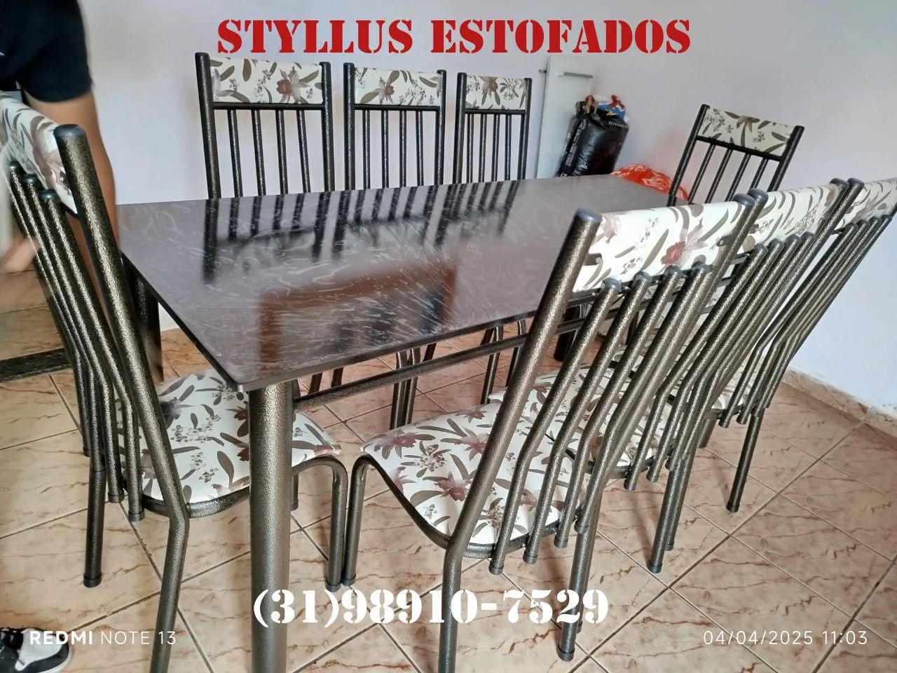 Mesa de Jantar 6 Cadeiras  - Estofadas