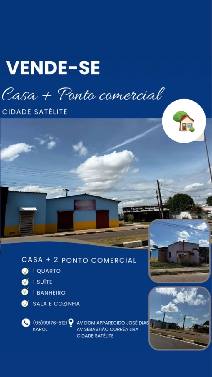 Casa + 2 pontos comercias