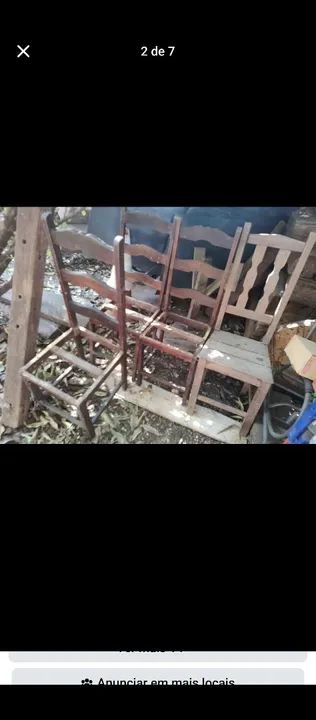 Cadeiras de Madeira Antiga, pra reformar 