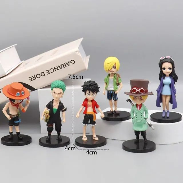 Bonecos Coleção One Piece Luffy Zoro Sabo Ace 6pcs - Foto 2
