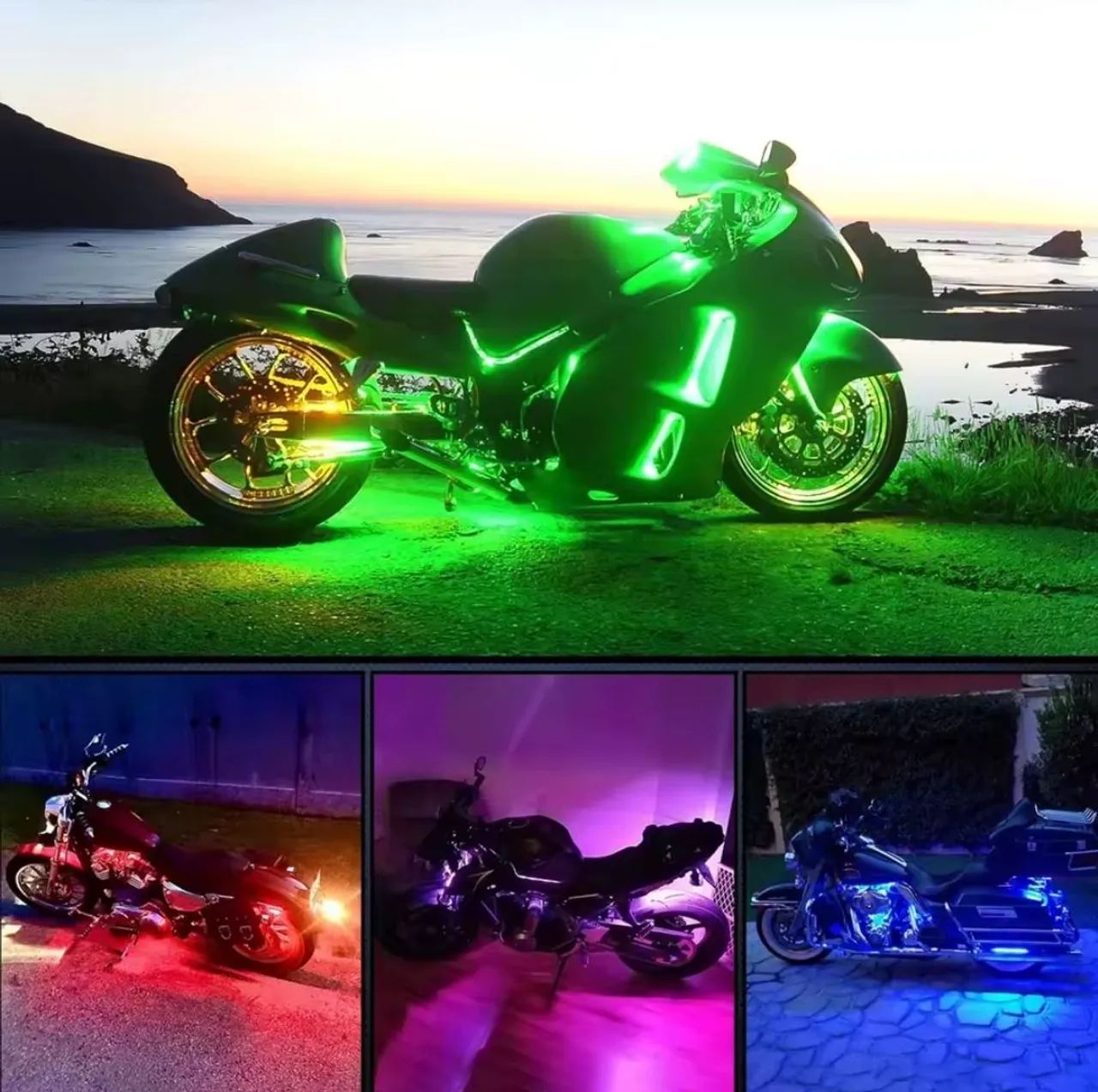 LED RGB controle APP flexível à prova  D'ÁGUA 12v moto lâmpada - Foto 2