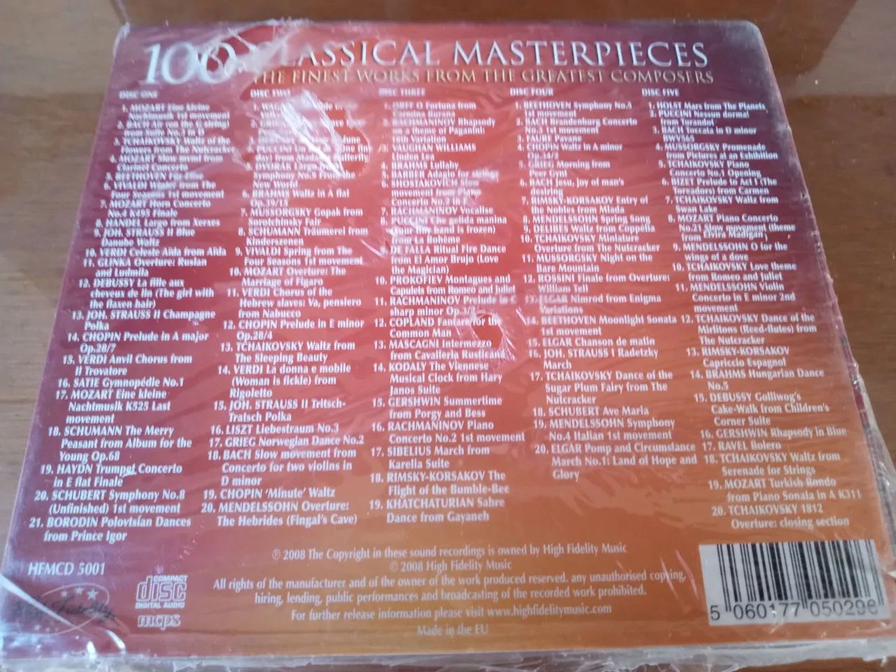 100 Classical Masterpieces - 5 CDs Lacrado, Importado - Foto 2