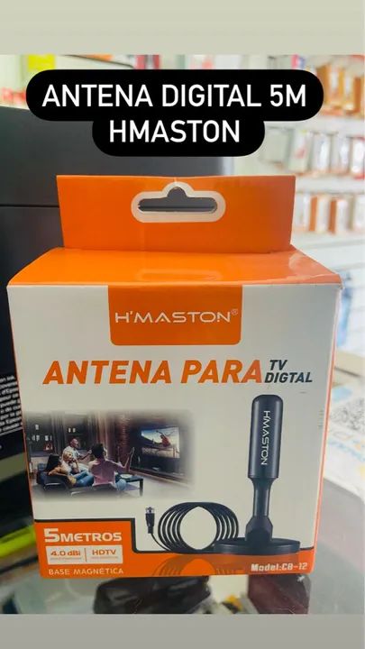 Antena Digital HDTV 3.5 DBI Hmaston Resistente a Exposição Solar e a Chuva - 5M