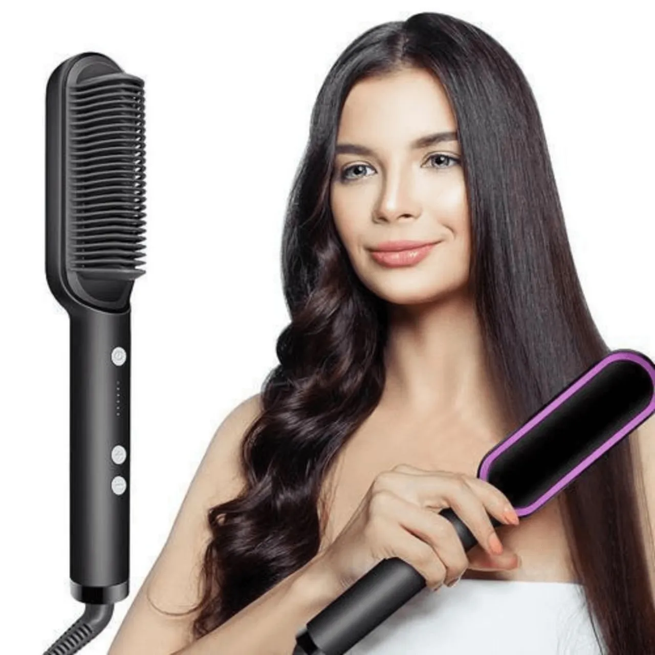 Escova Alisadora Elétrica - Cabelos Lisos e Perfeitos