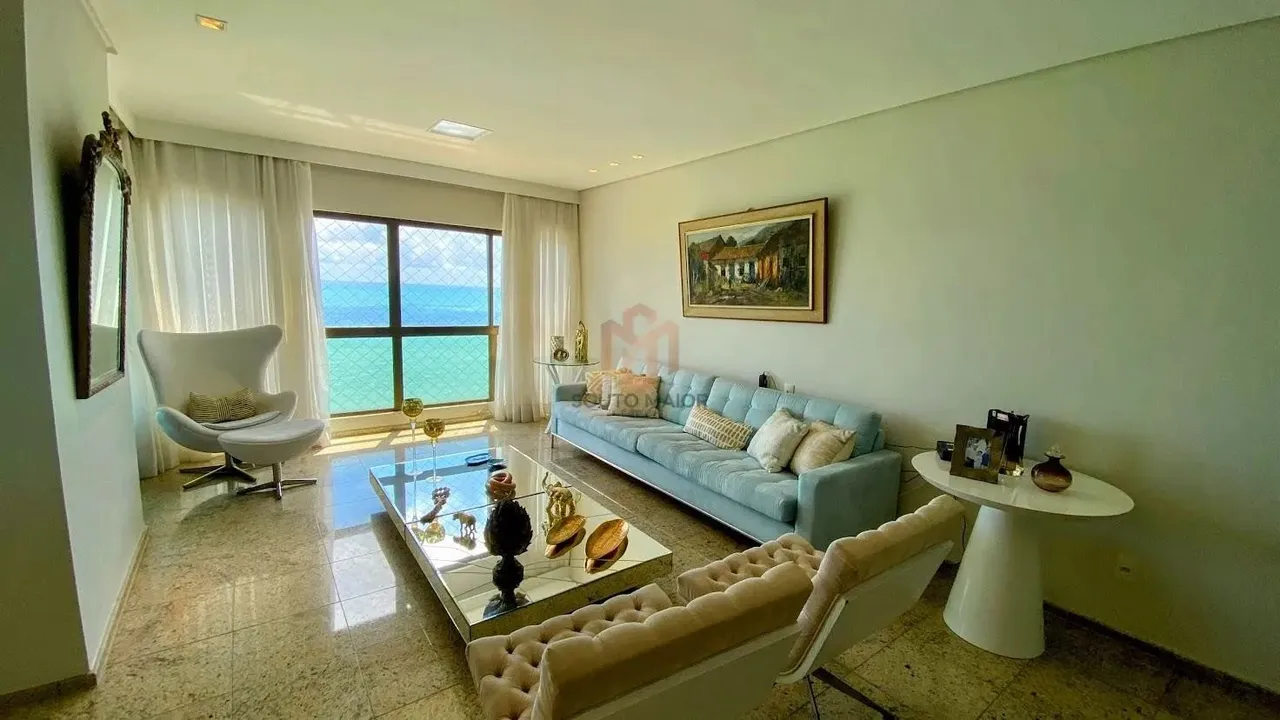 Cód: 200 -Apartamento mobiliado para Locação na beira mar de boa viagem com 195m², 3 suíte