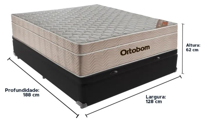 CAMA BOX BAÚ + COLCHÃO ORTOBOM - TUDO NOVO ENSACADO - Foto 3