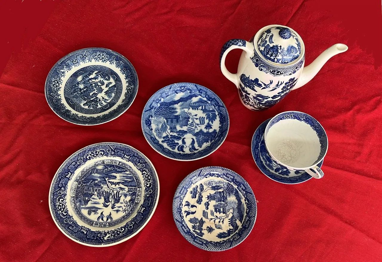 Conjunto de Chá / Café Louça Borrão