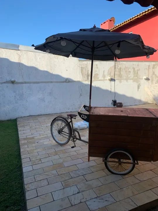 Bicicleta com carrinho para eventos