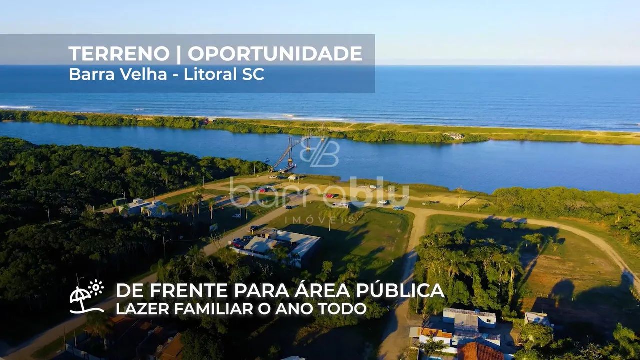 Terreno 626m²  frente para Ponte Pênsil  Quinta dos Açorianos. Barra Velha SC