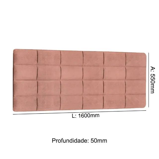 Cabeceira Box Bronze Casal Tec Deluxe Rosa Seco - Em Oferta  - Foto 3