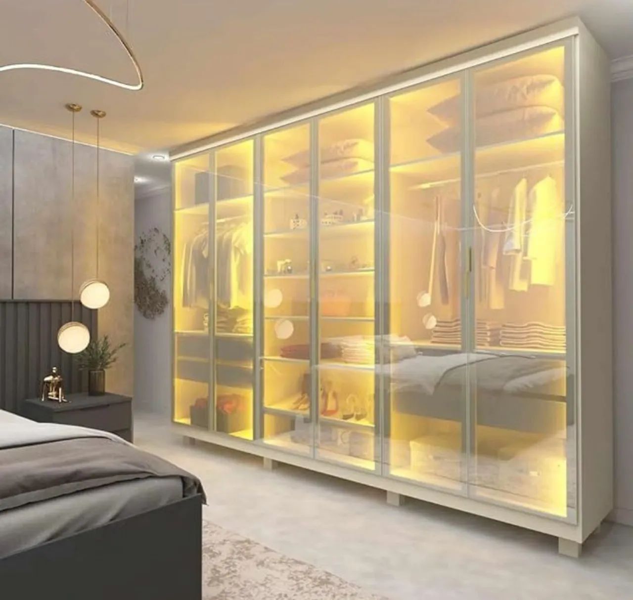 Guarda roupa grande MDF portas reflecta 