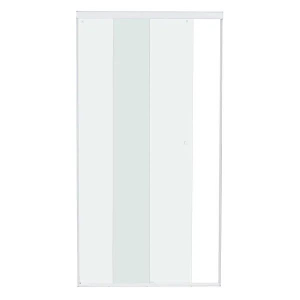 box para banheiro 120x190 cm vidro incolor frontal de correr 2 folhas branco sin