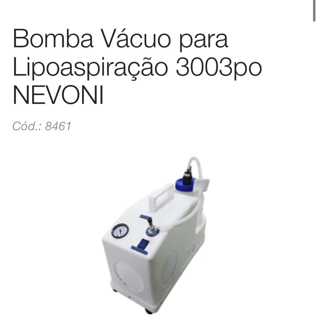 Bomba para lipoaspiração 
