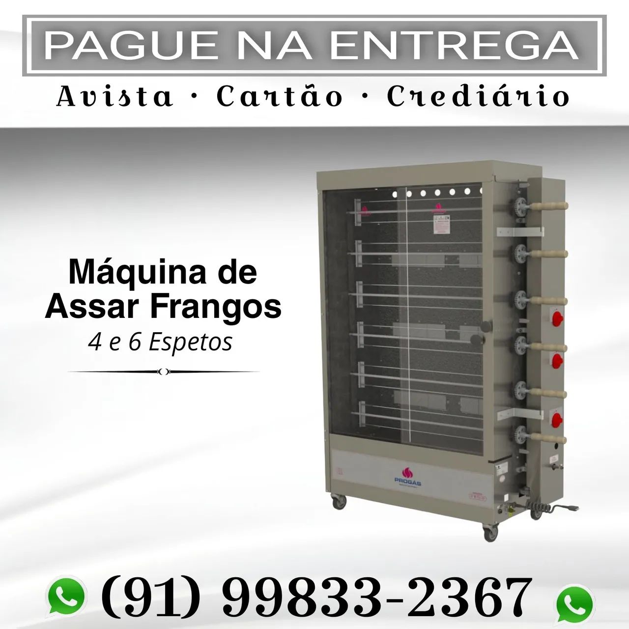 Máquina de Assar Frangos a Gás - 4 e 6 Espetos