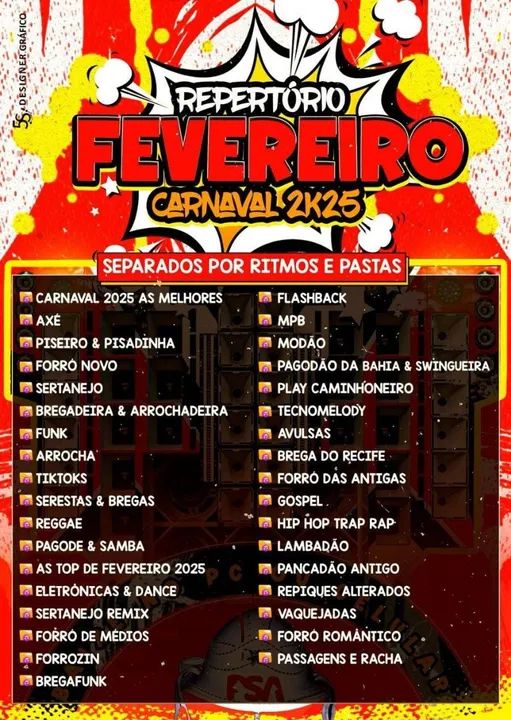 Repertório Fevereiro Carnaval 2025