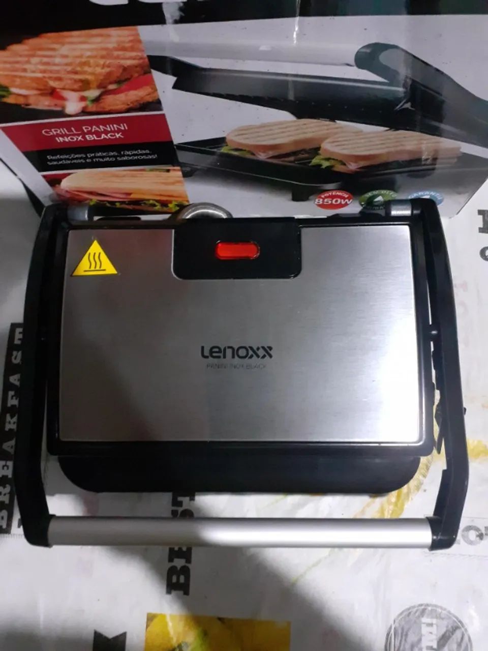 Grill Panini Inox Black Lenoxx