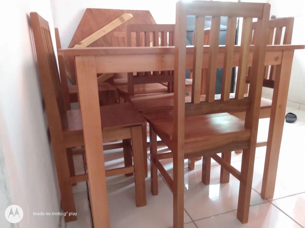 Mesa de Jantar em Madeira Maciça 4 Cadeiras - Foto 2