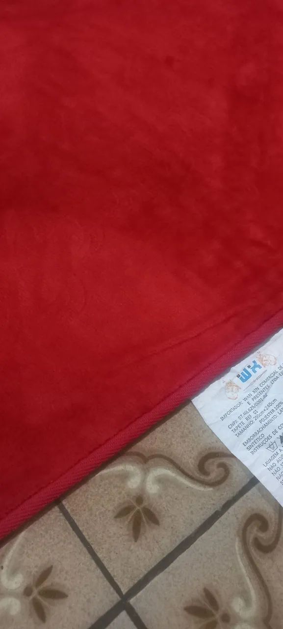 Tapete Vermelho 200x240 cm Poliéster  - Foto 2