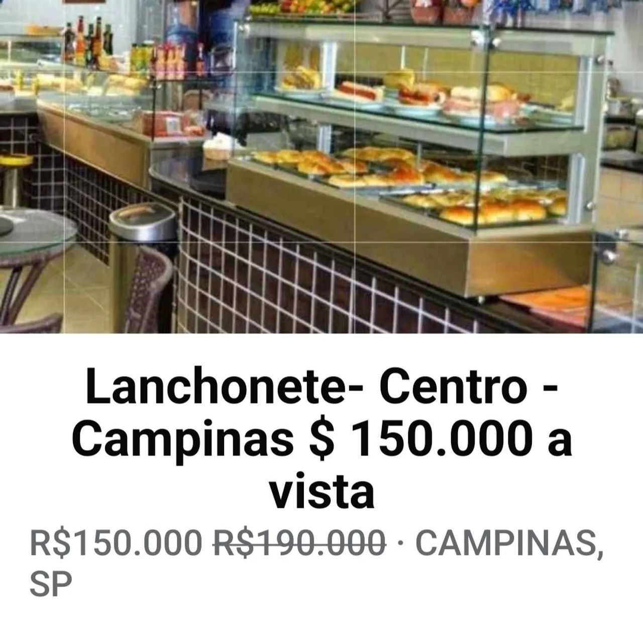 Lanchonete a venda - Centro de Campinas 