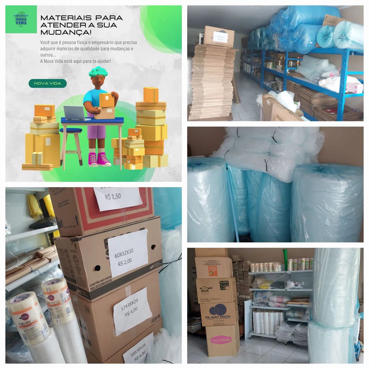 Plastico bolha caixa de papelao para mudança jornal strech fitas 