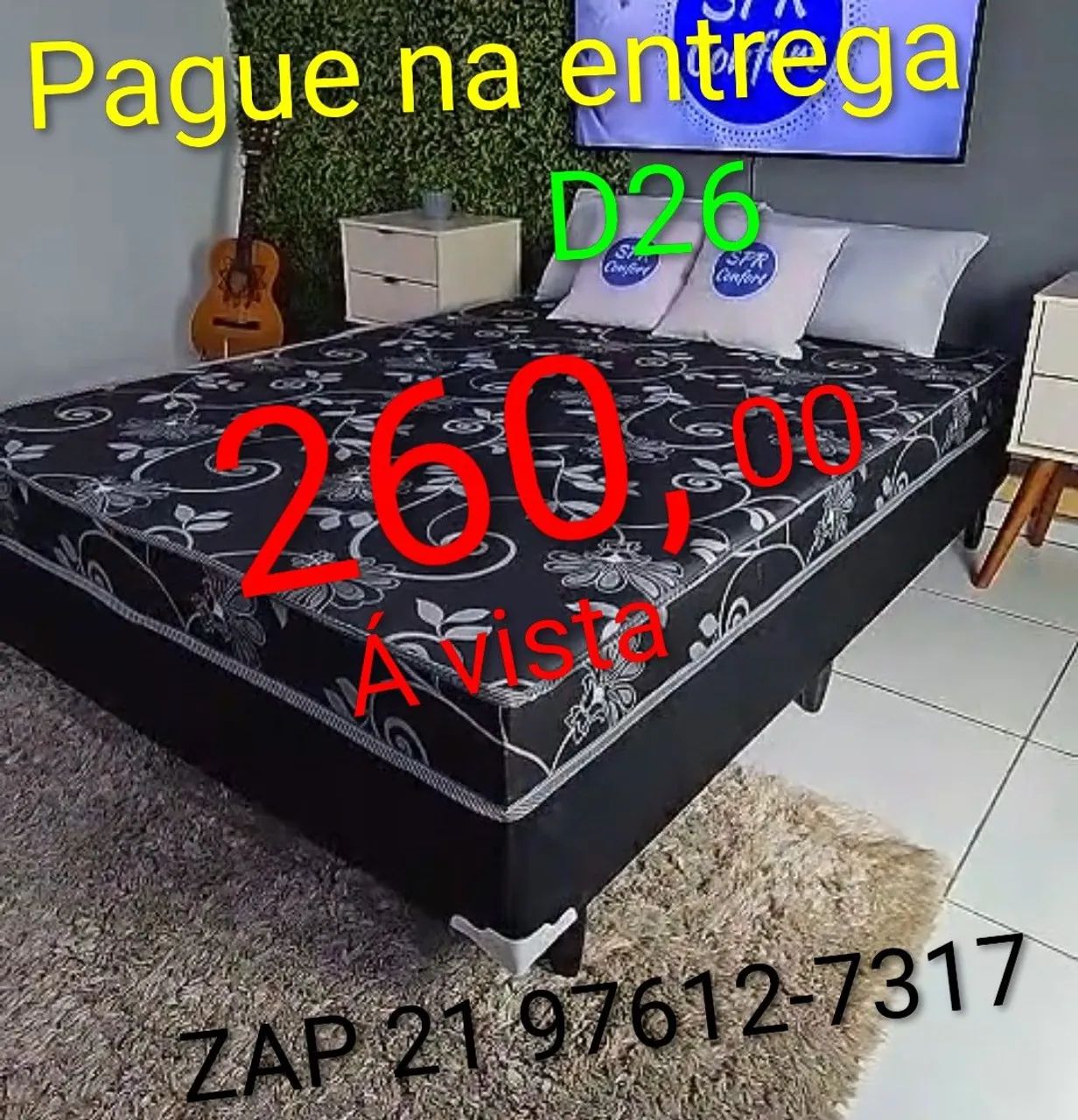 Cama Box Casal D26 Black Master(Pague na entrega)