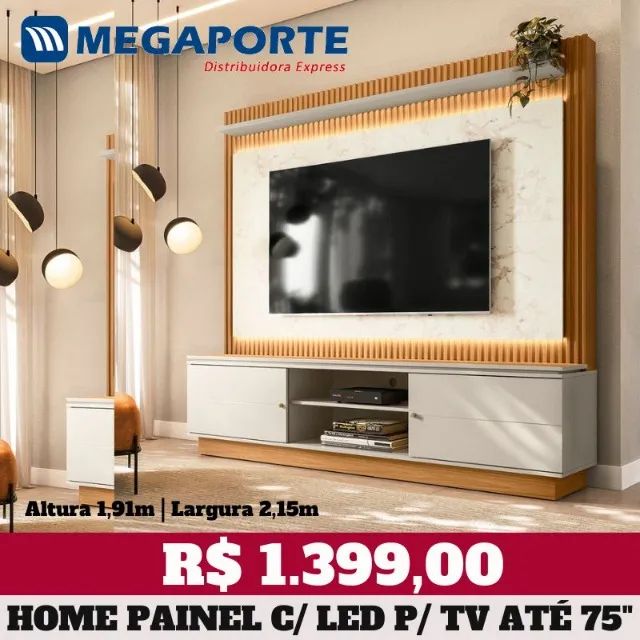 Home Painel com LED para TV até 75" (Novo) Entrega Grátis! 