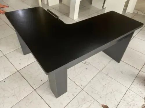 Nova - mesa L em mdf cor preta alto padrão 