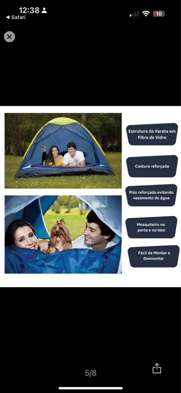 Barraca de Acampamento para 2 pessoas